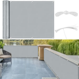 Waterproof Balcony Privacy Screen Windproof Fence Screen for Balcony Patio Balcony Cover UV Protection with Cable Ties