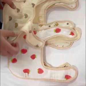 Mamibayi Celemek Mpasi Bayi Katun Slaber Lucu U-Shape Bib Bayi 0-6 Tahun