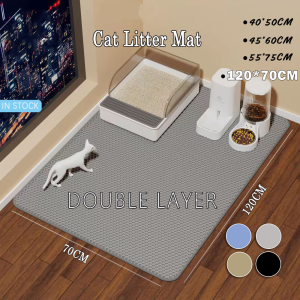 🔥Extra Large🔥Cat Litter Mat Double Layer Cat Litter Carpet Cat Trapping Mat Waterproof Carpet Kucing Easy Clean 双层猫砂垫