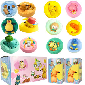 Bandai | 1-12pcs Pok é mon Pikachu Blind Box Action Dolls Anime sleep Series Desktop Decorations Pok é mon Toys Christmas Birthday Gift