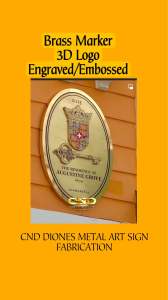 Brass Metal Engraved/Embossed 3D oval shaped Logo