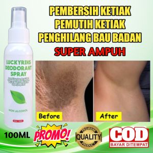 PEMBERSIH KETIAK PEMUTIH KETIAK PERAWAT KETIAK PENGHILANG BAU BADAN LUCKYRINS DEODORANT SPRAY