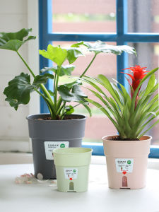 Self-Absorbent Flower Pot Balcony Flower Planting Plastic Bean Bag Double Layer Flower Pot Hydroponic Green Dill Water Storage Soil Succulent Green Radish Pot