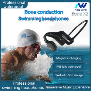 Nine Wind X2 หูฟังบลูทูธว่ายน้ำมืออาชีพ นำเสียงผ่านกระดูกแบบไม่ใส่ในหูหูฟังบลูทูธหูฟังบลูทูธไร้สายกันน้ำสำหรับกีฬาและบลูทูธกันเหงื่อ