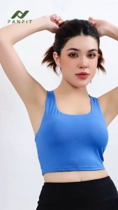 Áo Croptop 2 lớp thể thao Nữ tập Gym Yoga Pilates FANFIT FFCR003 - áo 2 lớp nhún lưng sát nách - TYM FASHION