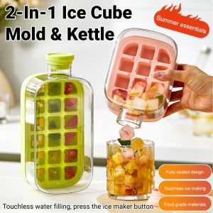 2-In-1 Ice Cube Kettle Portable Ice Ball Maker Bottle Beverage Coolers Home DIY Ice Cube Mold Makes Ice Water Bottle