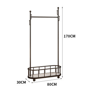 Portable Multi-Functional Floor Standing Clothes Rack Bedroom Home Use Iron Welding Metal Craft Storage Drying Clothes Rack