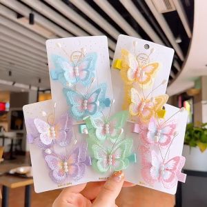 Jepit Rambut Kupu Kupu Butterfly Mutiara 2pcs Hair Pin Aksesoris Korean Style