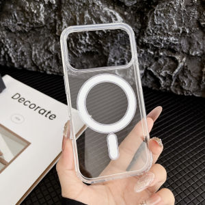 Transparent for Magsafe Ultra Slim Case for iPhone 17 16 15 Pro Max Air 14 Plus 13 12 11 X Xr Xs Magnetic Clear Shockproof Cover