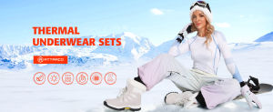 CHARMO Thermal Underwear 2 Piece Set for Women Ski Base Layer for Cold Weather Thermal Long John