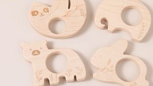 Bộ đồ chơi Xúc Xắc Gặm Nướu Montessori 4 món bằng gỗ an toàn cho trẻ sơ sinh