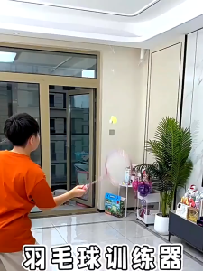 Badminton Trainer / Indoor and Outdoor Suspended Single Badminton Shuttlecock Rebound Trainer for Children and Adults