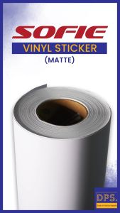 DPS Sofie Vinyl Sticker Roll Glossy / Matte (164ft x 3.5ft) for Sticker Decals and Product Labels\\n\\n Introduction to DPS Sofie Vinyl Sticker Roll\\n\\nThe DPS Sofie Vinyl Sticker Roll Glossy / Matte (164ft x 3.5ft) is a versatile and high-quality vinyl sticker roll designed for both indoor and outdoor applications. With its glossy or matte finish, this vinyl sticker roll is perfect for creating eye-catching decals, product labels, and promotional materials.\\n\\n Key Features of DPS Sofie Vinyl Sticker Roll\\n\\n* **Size:** 164ft. x 3.5ft.\\n* **Microns:** 120\\n* **GSM:** 140\\n\\nSome notable features include:\\n\\n* Ideal for stickers with photo images or intricate details\\n* Waterproof and outdoor durable\\n* Bubble-free application\\n* Long-lasting and fade-resistant\\n* Easy to clean and maintain\\n* Limitless customization options\\n\\n Ideal Applications for DPS Sofie Vinyl Sticker Roll\\n\\nThe DPS Sofie Vinyl Sticker Roll is perfect for various applications, including:\\n\\n* Decorating rooms\\n* Promoting businesses, services, or brands on vehicles, sandwich boards, or shop windows\\n* Creating product labels\\n* Designing custom decals with various shapes, images, graphics, and sizes\\n\\n How to Use DPS Sofie Vinyl Sticker Roll\\n\\nTo ensure a successful application, follow these steps:\\n\\n Preparing Your Surface for DPS Sofie Vinyl Sticker Roll\\n\\nBefore applying the sticker roll, make sure the surface is clean, dry, and free from any dust, dirt, or grease. This will help the vinyl adhere properly.\\n\\n Applying DPS Sofie Vinyl Sticker Roll to Your Surface\\n\\nCarefully cut the desired shape or size from the vinyl sticker roll, then apply it to the prepared surface using a squeegee or similar tool. Press firmly to remove any air bubbles.\\n\\n Maintaining DPS Sofie Vinyl Sticker Roll\\n\\nRegularly clean the vinyl stickers with mild soap and water to keep them looking their best. Avoid harsh chemicals or abrasive materials that may damage the surface.\\n\\n Benefits of Using DPS Sofie Vinyl Sticker Roll\\n\\n Long-Term Usage & Durability\\n\\nThe DPS Sofie Vinyl Sticker Roll is designed to withstand outdoor conditions and resist fading, making it an excellent choice for long-term usage.\\n\\n Easy to Clean & Maintain\\n\\nCleaning and maintaining the vinyl stickers is simple, requiring only mild soap and water. This ensures they stay looking great for years to come.\\n\\n Limitless Customization Options\\n\\nWith the DPS Sofie Vinyl Sticker Roll, you can design and create custom decals with various shapes, images, graphics, and sizes, allowing for endless creative possibilities.\"