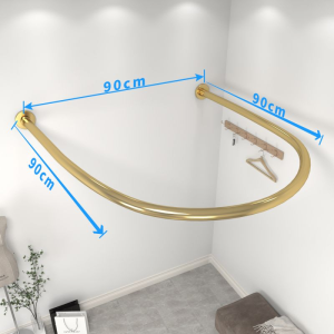 Fitting Room Curtain Rod of Door U-Shaped Pole Partition Curtain Rod Semicircle Clothing Shop Commercial Dressing Curtain Arc L-Shaped Rod