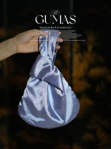 Túi Xách Lụa Mềm Thủ Công Mới GUMAS Series Purple Túi Xách Bằng Tre Cổ Điển Túi Xách Thời Trang Cho Nữ Mùa Thu 2024