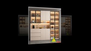 Tủ Rượu Trang Trí Phòng Khách Bằng Gỗ MDF Cánh Kính – Sang Trọng - Hiện Đại TRK503 (2) - NỘI THẤT LẮP RÁP VIENDONGADV