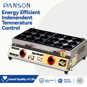 PANSON Japanese Cake Maker Egg Burger Maker 18 holes gas stove cake molder stainless siomai molder deep fryer gas type Commercial