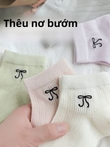 JINGCHI | Tất lưới cotton mỏng thoáng khí mùa hè cho nữ Tất thuyền cổ thấp phong cách ballet INS thời trang Tất lưới cotton nguyên chất cho nữ Tất lưới cotton thoáng khí mùa hè