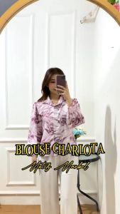 AQILA - Blouse Charlota Wanita - Kemeja Wanita Motif Marble