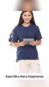 Kaos Polos Oneck Oblong Cotton Combed 30s Esperanza Biru Navy Pria Wanita Dewasa