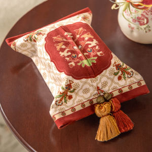 American Style Atmosphere Sensation Cloth Tissue Box Car Home Use New Year Drawing Paper Towel Holder Short Velvet Material