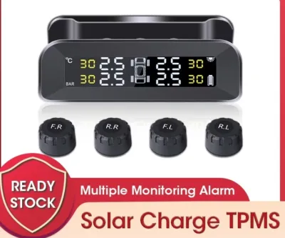 Jansite Solar TPMS Upgraded Tire Pressure Monitoring System LCD Instrument Temperature Warning Solar LED Display