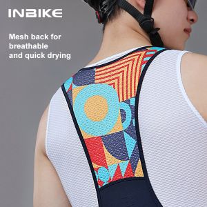 INBIKE Mens Cycling Bib Shorts 3D Padded Breathable Road Bike Short Pants Summer MTB Professional Bicycle Shorts