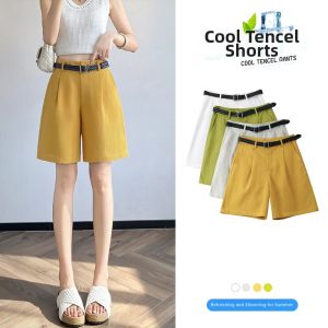 La Chapelle | Summer Light Thin Linen Shorts Women High Waist A-Line Broad Leg 5-Points