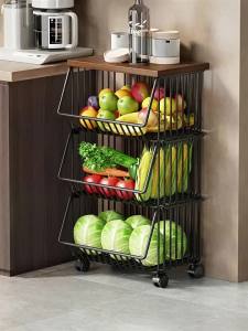 Multifunctional Storage Cart Multi-layered Mobile Fruit and Vegetable Rack