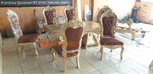KURSI MAKAN MAWAR MEJA KAYU JATI FINISHING UKIR MEWAH DEKORASI RUANG INTERIOR MURAH TATANING FURNITURES JEPARA