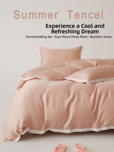 MISU | Cool and Luxurious Pure Color Tencel Bedding Set 4 Pieces