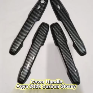 Cover Door Handle Pintu Mobil Toyota Agya 2023 Carbon Glossy