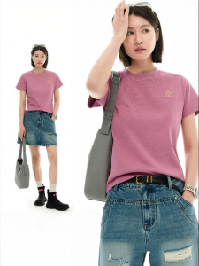 Cotton Sorona Shoulder-fitting Slim Short Sleeve T-Shirt
