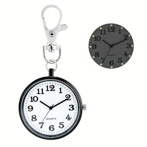 New Luminous Quartz Pocket Watch Fashion Nurse Pocket Watch Keychain Clock With Battery Arabic Numerals Dial Reloj De Bolsillo