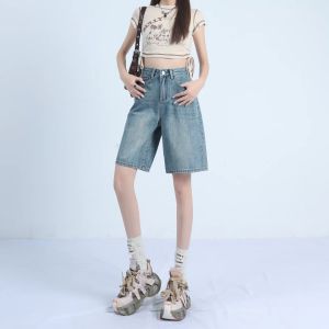 Jeanswest | White High Waisted Straight Jeans Shorts Cooling Slimming Versatile