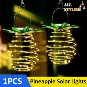 1Pcs Pineapple Solar Lanterns Outdoor Hanging Solar Lights Waterproof Wall Lamp Decorative for Patio Garden Yard