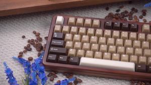 Caffe Latte Theme Translucent Keycaps 164 Keys Double Shot Cherry Profile ABS+PBT Keycap For MX 64/87/96/104 Mechanical Keyboard