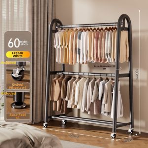 YIXUAN | Floor Standing Double Layer Indoor Clothing Rack