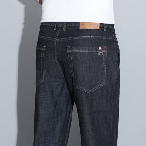 2026 Spring Summer New Ice Silk Thin Denim Jeans For Men Blue Straight Stretch Cotton Pants Business Casual Lightweight Trousers