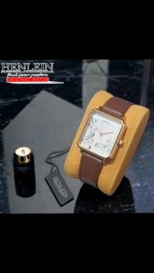 HENLEIN Jam Tangan Wanita Original Bergaransi Tali Kulit Gaya Elegean HW-6006 Dark Brown