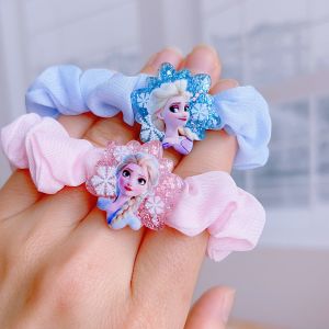 5pcs Disney Anime Frozen Elsa Hair Bands Kawaii Elsa Hairpin Cartoon Rubber Band Hair Accessoires Girl Toy Birthday Gifts