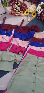 J&C Setelan rok anak perempuan Hanxi baju anak cewek Size utk usia  2-10 Tahun