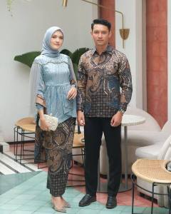 Kemala Couple Tunangan Full Brokat Kemeja Batik Pria Kondangan Lamaran Wisuda Kekinian