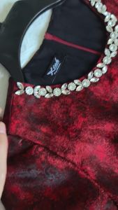 Đầm Gấm Hoàng Gia Cổ Kết Đá Thủ Công Sang Trọng kèm lót DL841DL823 đầm đi tiệc tuổi trung niên