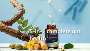 Totaria 5-in-1 60 Billion CFU Probiotic Prebiotic & Postbiotic for Women & Men with Digestive Enzymes Slippery Elm Daily Complete Gut Health Digestive & Immune Support 4 Month Supply Vegan