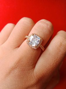 CINCIN EMAS KOTAK KRISTAL XUPING AKSESORIS WANITA DEWASA KEKINIAN RODUK IMORT