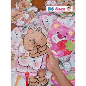 (Siêu rẻ) SET 10 Quạt cầm tay hình thú dễ thương quạt tự tháo lắp tiện lợi Shop Bố Sam
