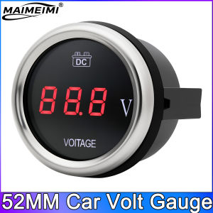 RYSJM | 52MM Water Temperature Gauge 40-120Celsius Oil Temp Voltmeter 12V 24V Oil Pressure Gauge BAR For 12V Universal Vehicle