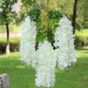 110cm/Piece Artificial Fake Wisteria Vine Rattan Hanging Garland Silk Flowers String Home Party Wedding Decor Rettai Chain Vine