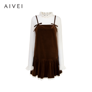AIVEI | Winter Petite Cute Melard Corduroy Camisole Dress